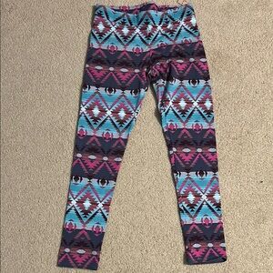 American Eagle Outfitters Pink and Blue Geometric Leggings
